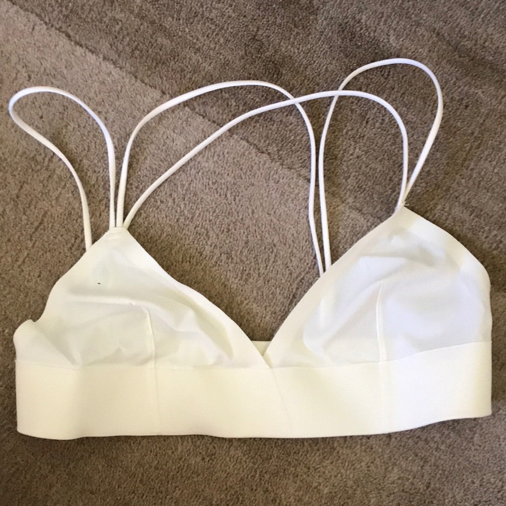 White bandeau with cool straps bralette